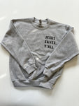 JESUS SAVES Y'ALL - KIDS CREWNECK