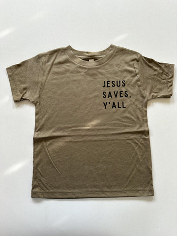 JESUS SAVES Y'ALL - KIDS TEE