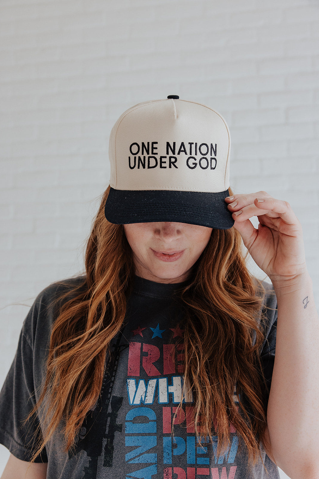 ONE NATION UNDER GOD EMBROIDERED ADULT HAT