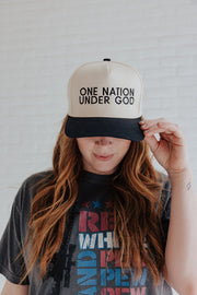 ONE NATION UNDER GOD EMBROIDERED ADULT HAT