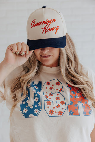 AMERICAN HONEY EMBROIDERED ADULT HAT