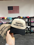 AMERICA NEEDS A BEER EMBROIDERED ADULT HAT