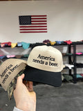 AMERICA NEEDS A BEER EMBROIDERED ADULT HAT