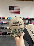 AMERICA NEEDS A BEER EMBROIDERED ADULT HAT