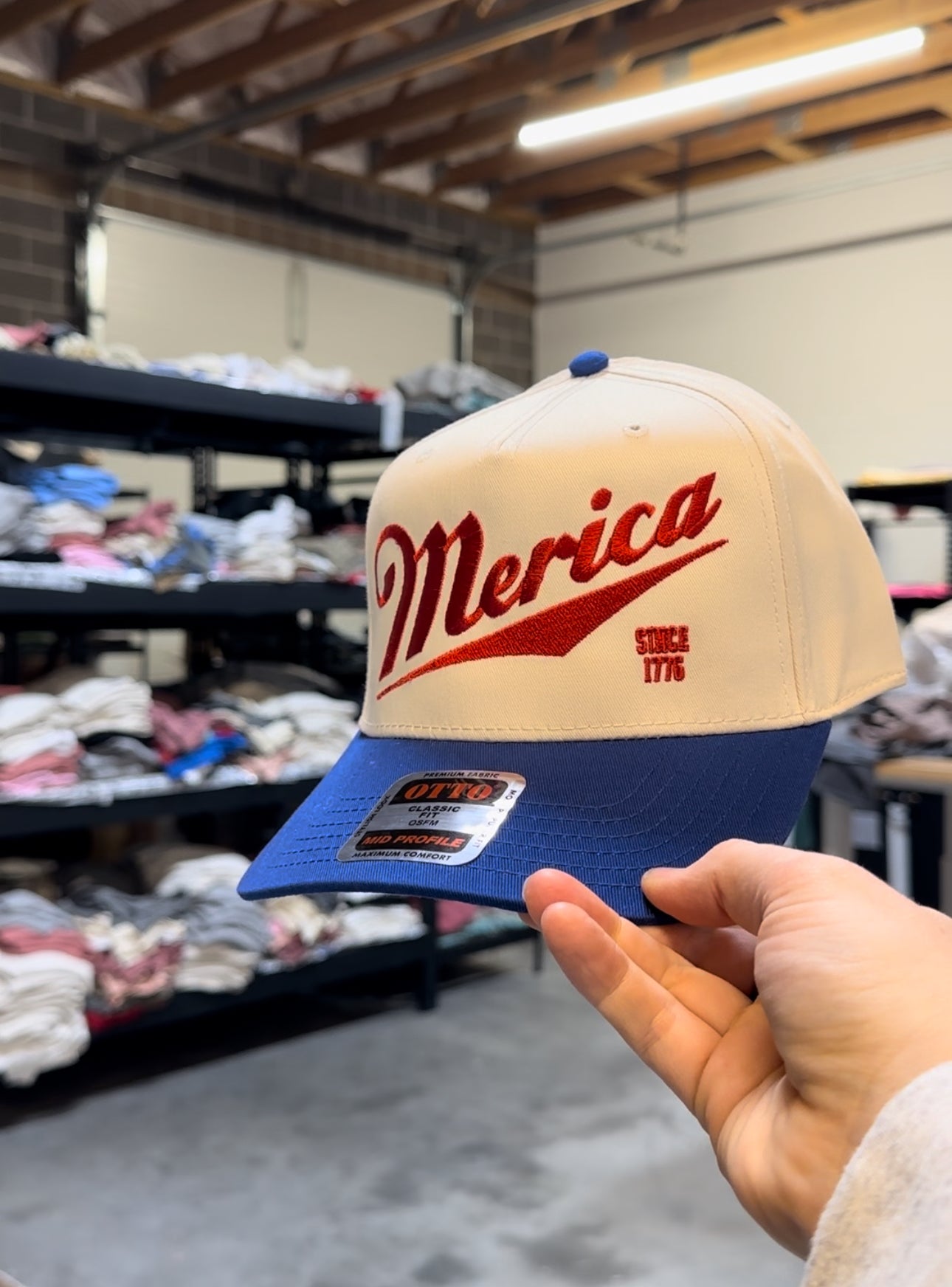 MERICA EST. 1776 EMBROIDERED ADULT HAT