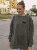 I'M VOTING FOR - ADULT WASHED CREWNECK *BLACK PRINT*