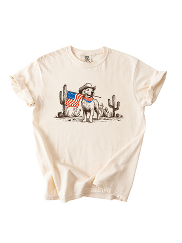 PATRIOTIC DESERT DOG - ADULT SHORT SLEEVE TEE