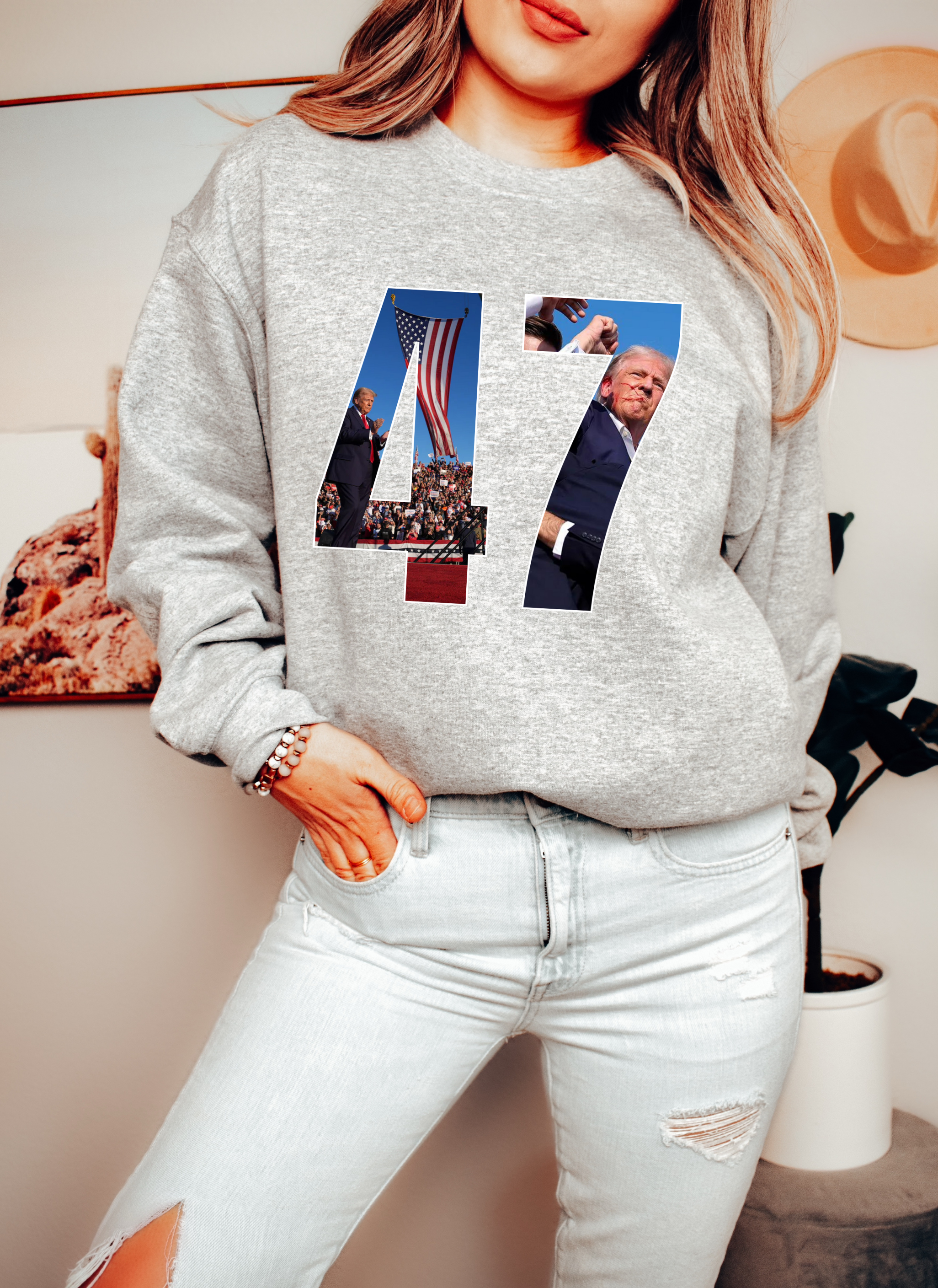 47 TRUMP (WITH PICS) - ADULT CREWNECK