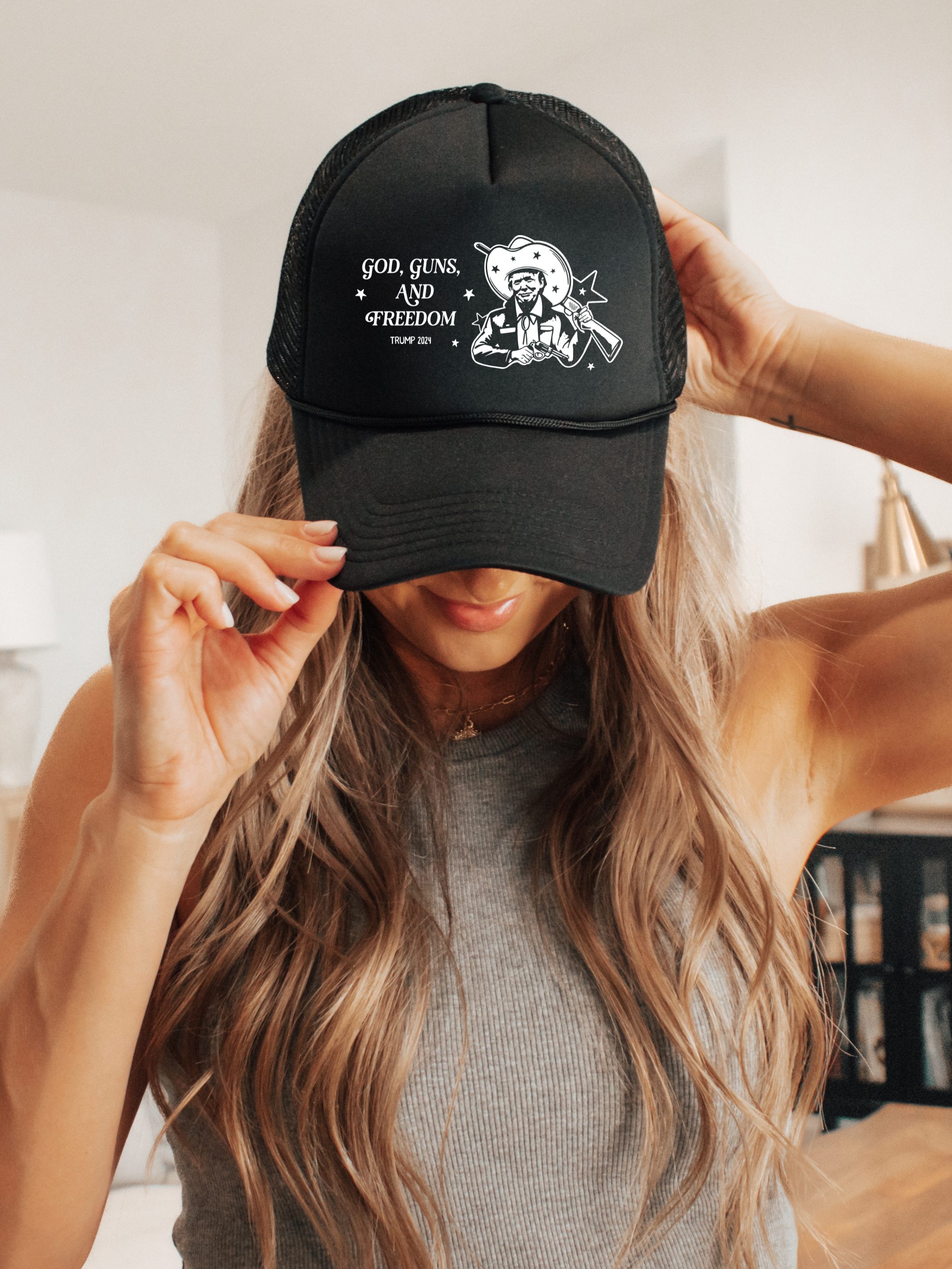 GOD, GUNS AND FREEDOM TRUMP FOAM TRUCKER