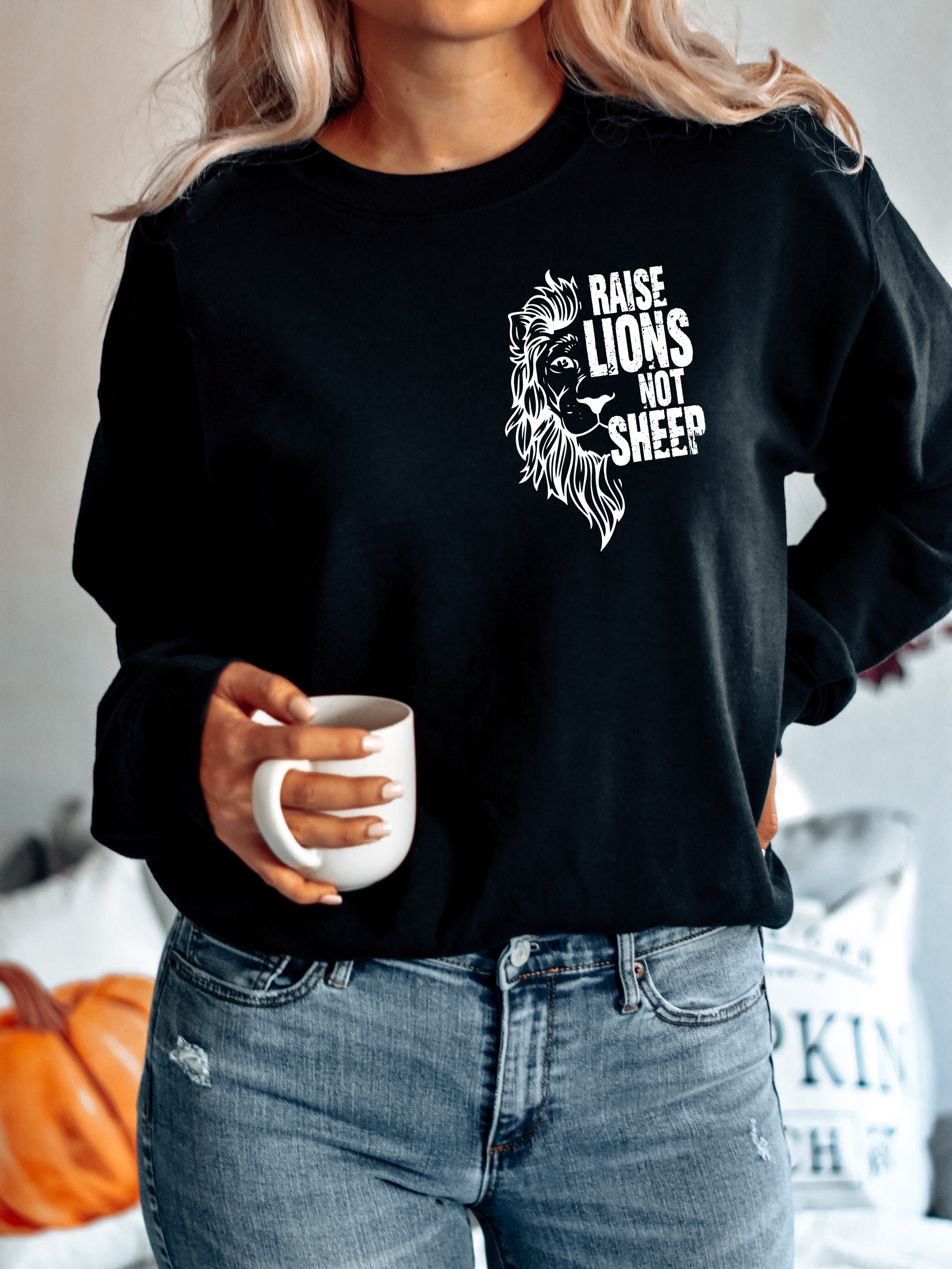 RAISE LIONS NOT SHEEP - ADULT CREWNECK