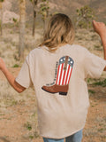 TRY THAT IN A SMALL TOWN FLAG COWBOY BOOTS • ADULT TEE