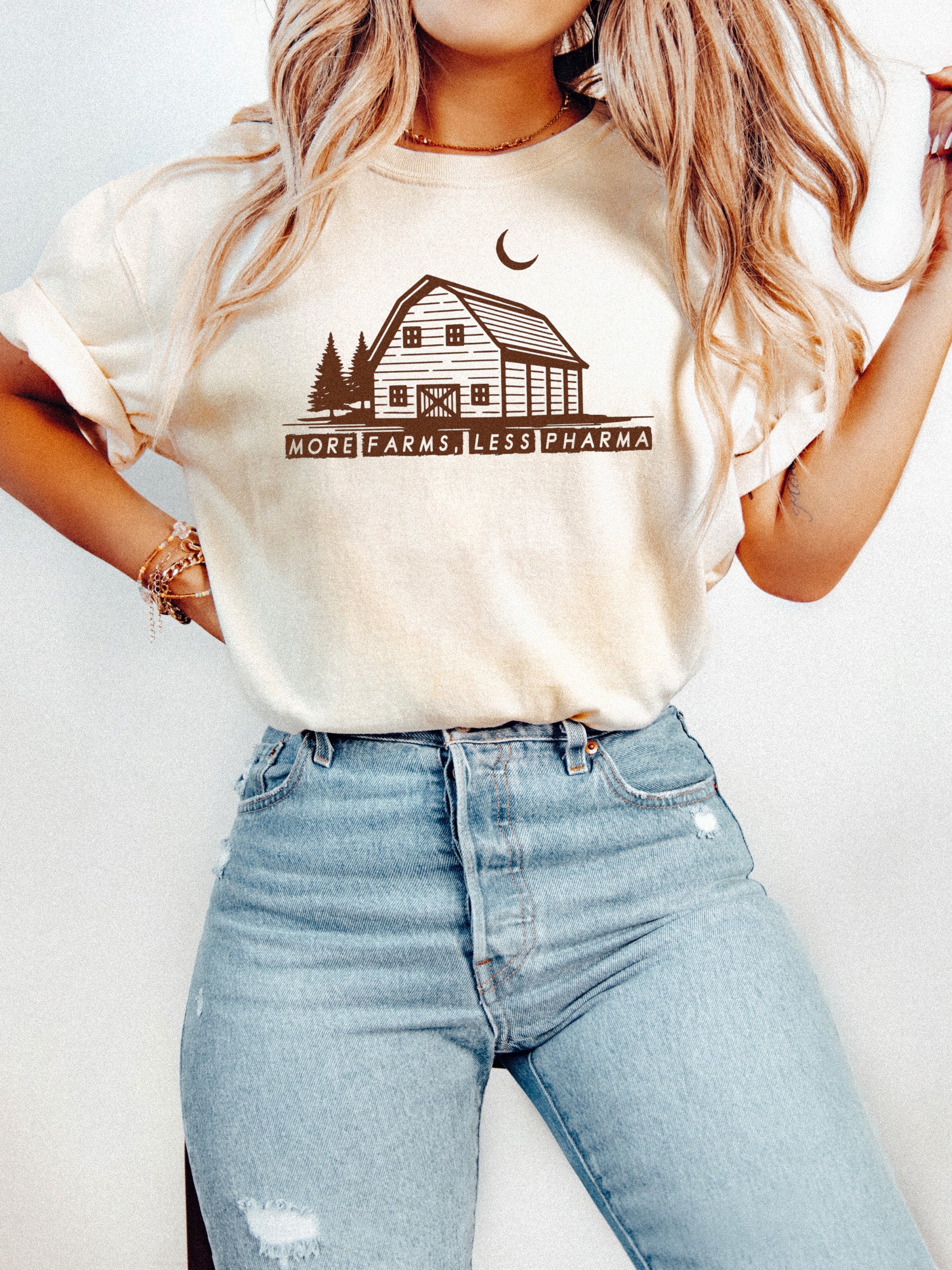 MORE FARMS LESS PHARMA - ADULT TEE