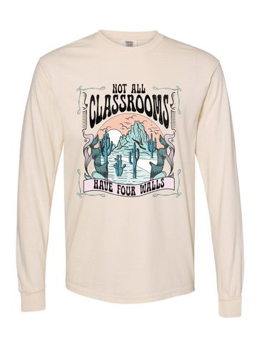 NOT ALL CLASSROOMS HAVE FOUR WALLS - ADULT LONG SLEEVE TEE