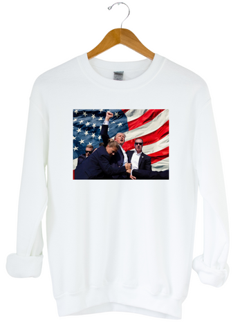 TRUMP FIST PUMP **FULL COLOR PIC ONLY, NO TEXT** - ADULT CREWNECK