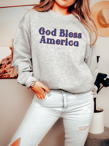 GOD BLESS AMERICA - ADULT CREWNECK