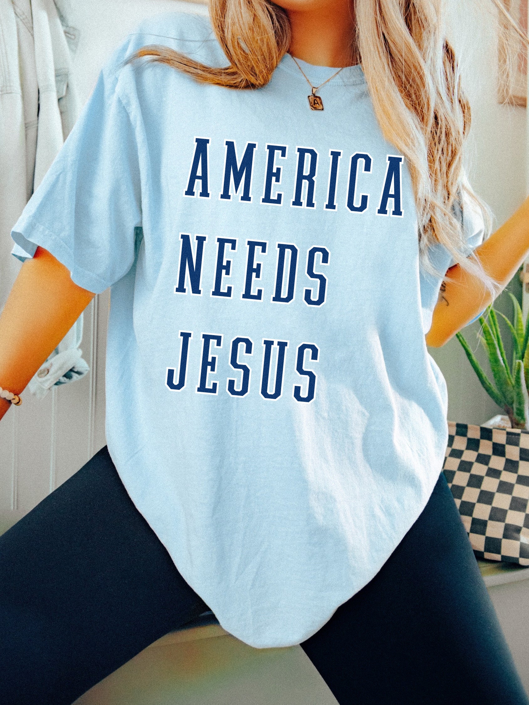 AMERICA NEEDS JESUS - ADULT TEE
