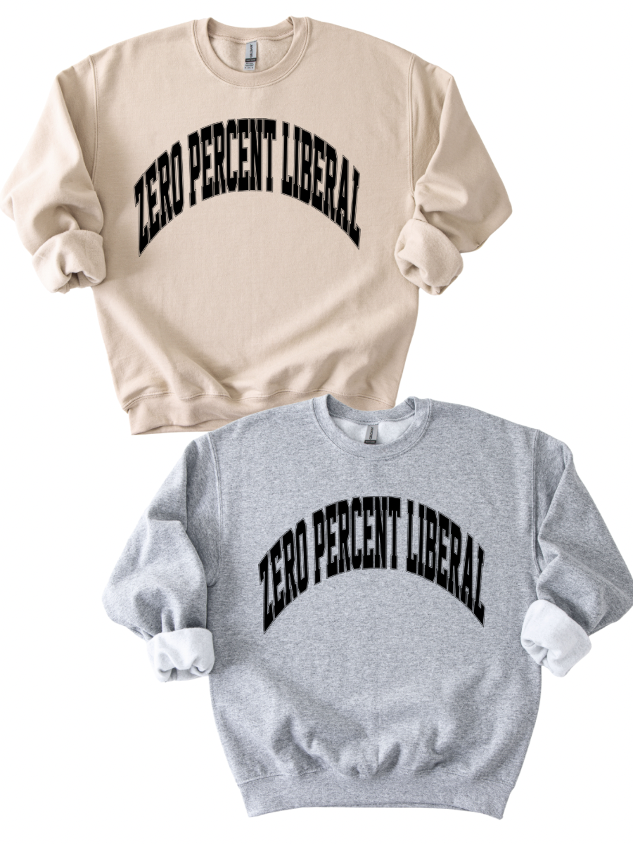 ZERO PERCENT LIBERAL PRINTED - ADULT CREWNECK