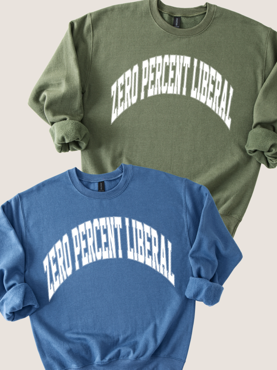 ZERO PERCENT LIBERAL PRINTED - ADULT CREWNECK