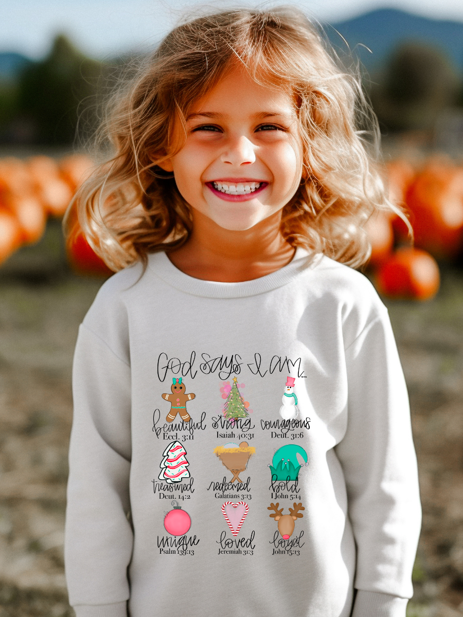 GOD SAYS I AM CHRISTMAS - KIDS CREWNECK SWEATER