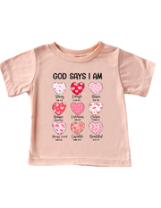 VALENTINE GOD SAYS I AM - KIDS TEE