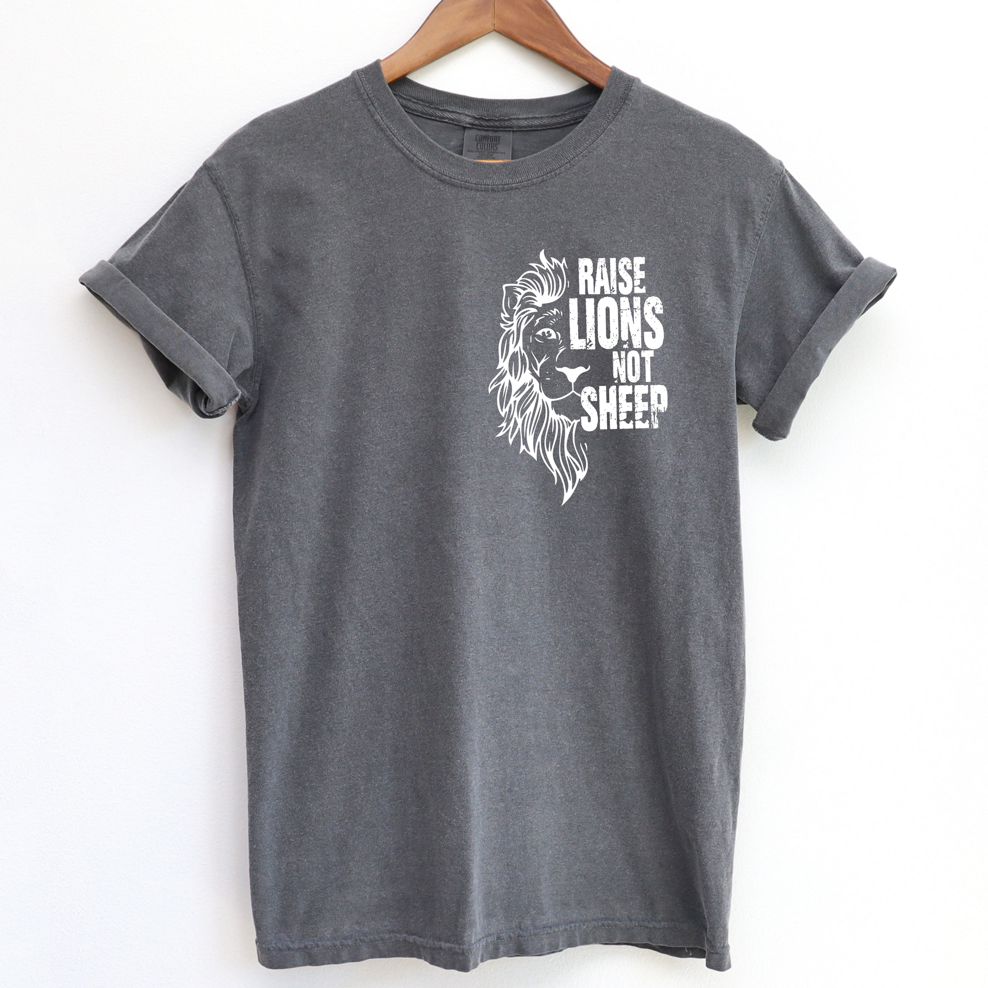 RAISE LIONS NOT SHEEP - ADULT TEE – Little Hunters Wife