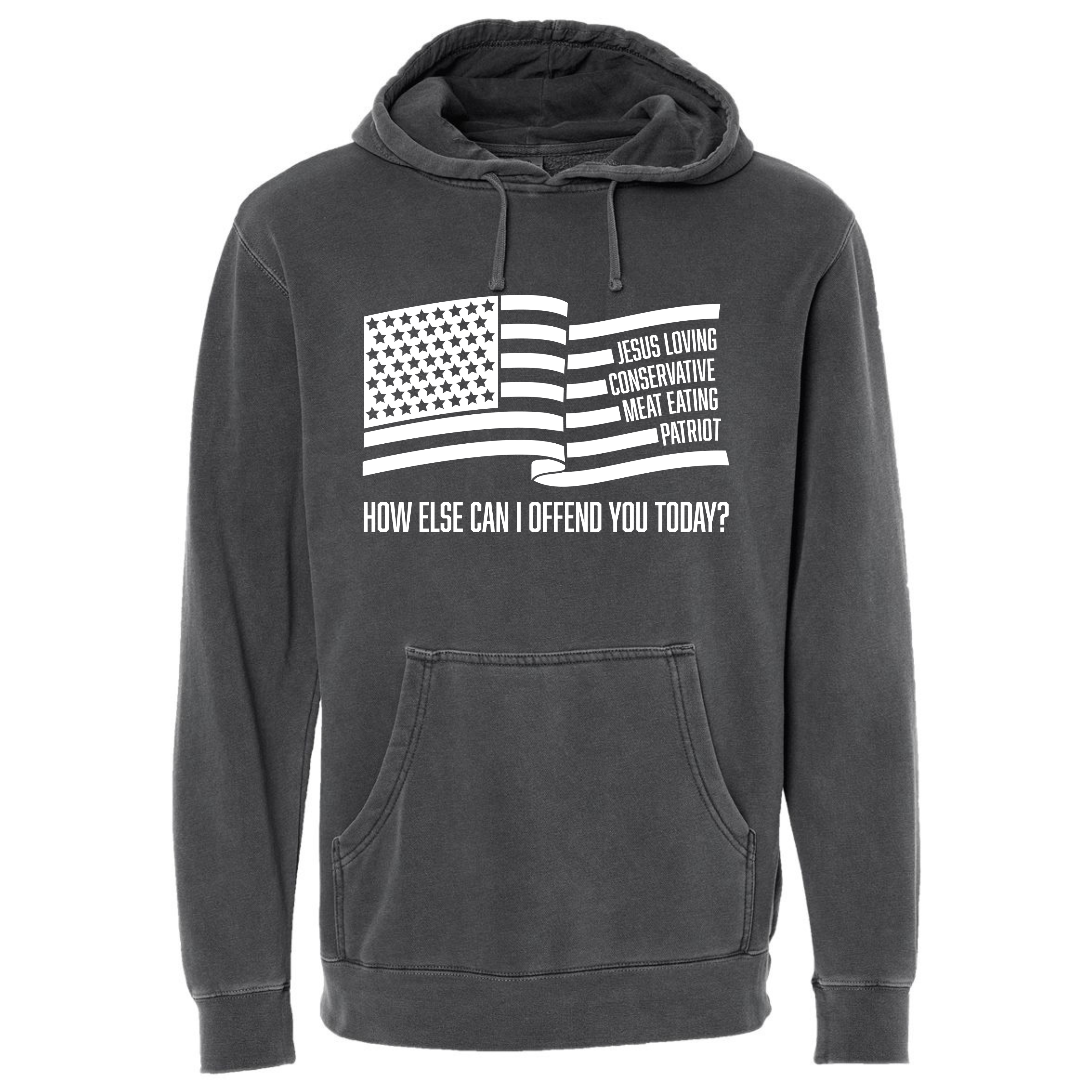 JESUS LOVING • CONSERVATIVE • MEAT EATING • PATRIOT - Adult Washed Hoodie