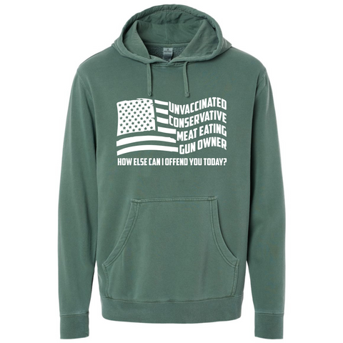 *UNVAXXED* • CONSERVATIVE • MEAT EATING • GUN OWNER - WASHED HOODIE