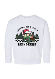 *GREEN* NOTHING RUNS LIKE A REINDEERE  - KIDS CREWNECK