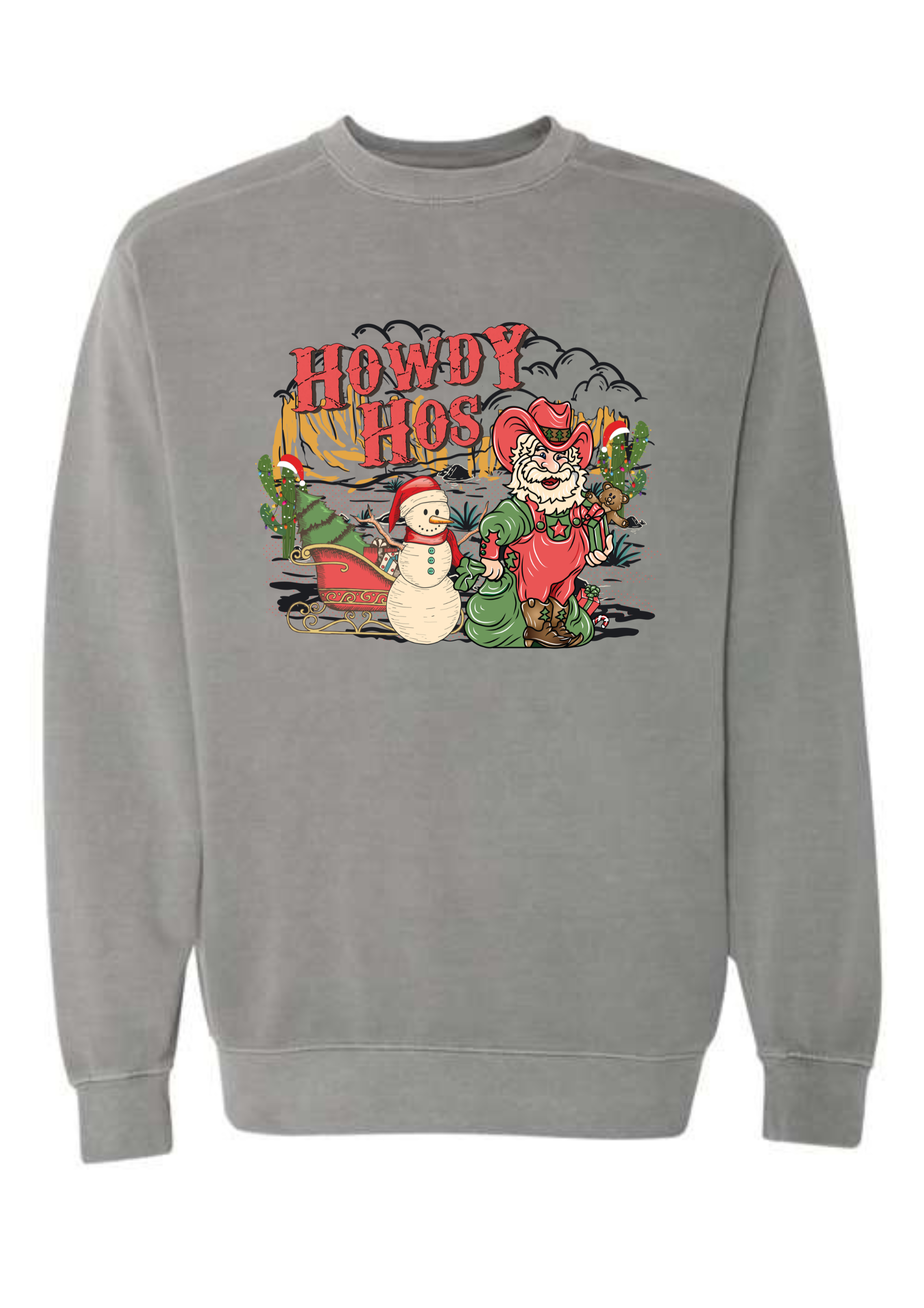 SANTA HOWDY HOS - ADULT CREWNECK