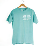 PRO-LIFE • PRO-JESUS • PRO-GUNS • PRO-USA *POCKET PRINT* - ADULT TEE