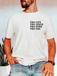 PRO-LIFE • PRO-JESUS • PRO-GUNS • PRO-USA *POCKET PRINT* - ADULT TEE